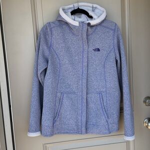 Womens North Face Light Purple Fleece Jacket with hood